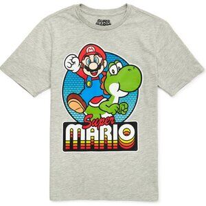 Super Mario Joyriding Gray Graphic Short Sleeve T-shirt Boys 6/7  New with Tags